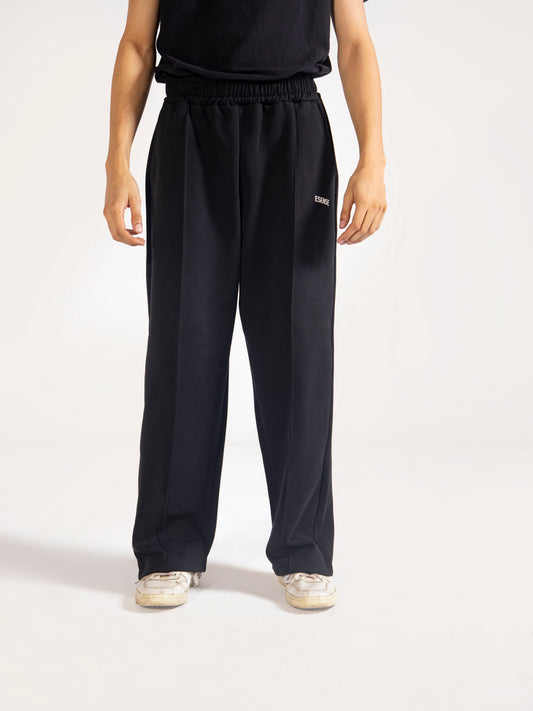 Unisex Classic Black Oversized Trouser