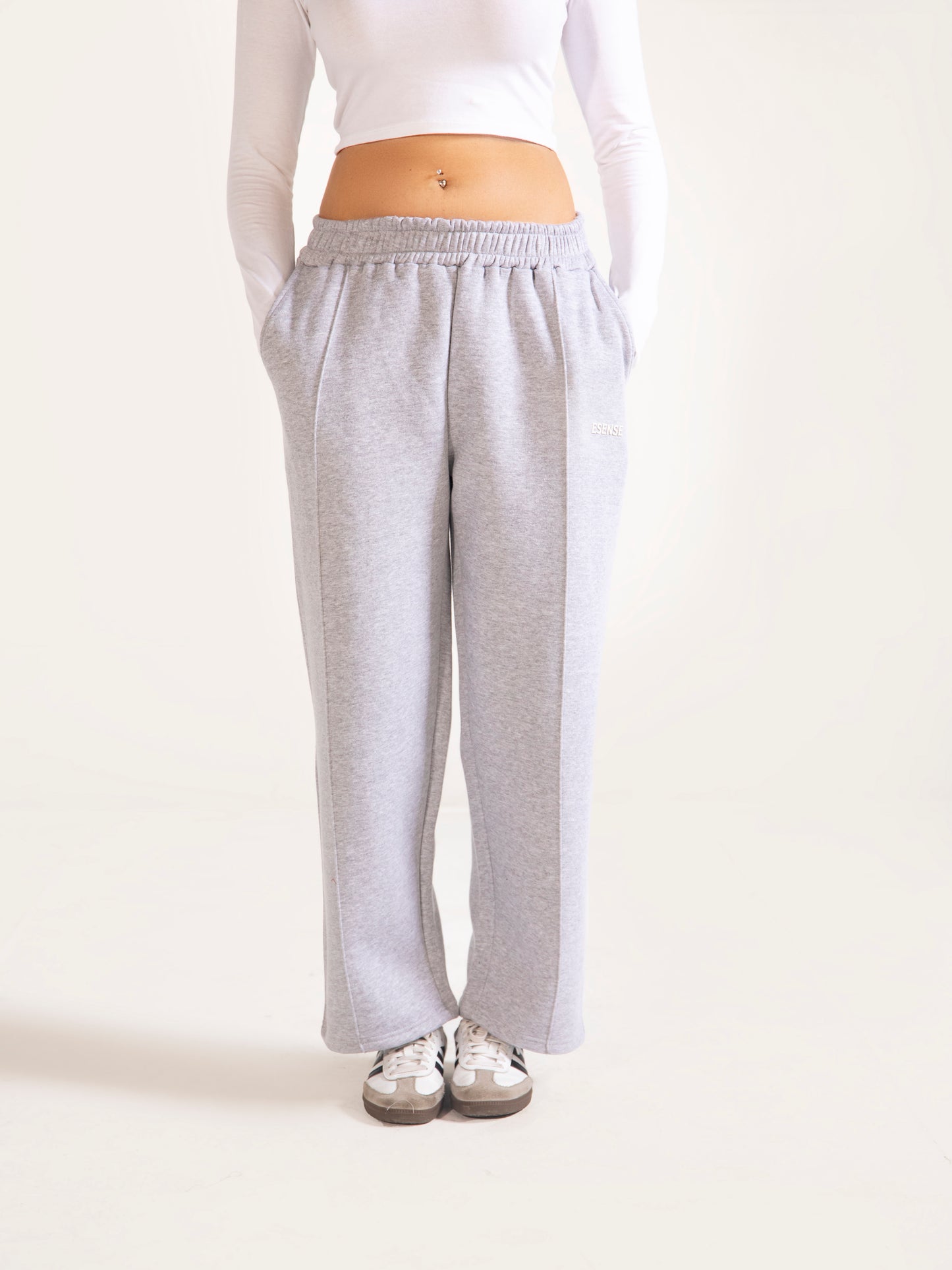 Unisex Heather Grey Oversized Trouser