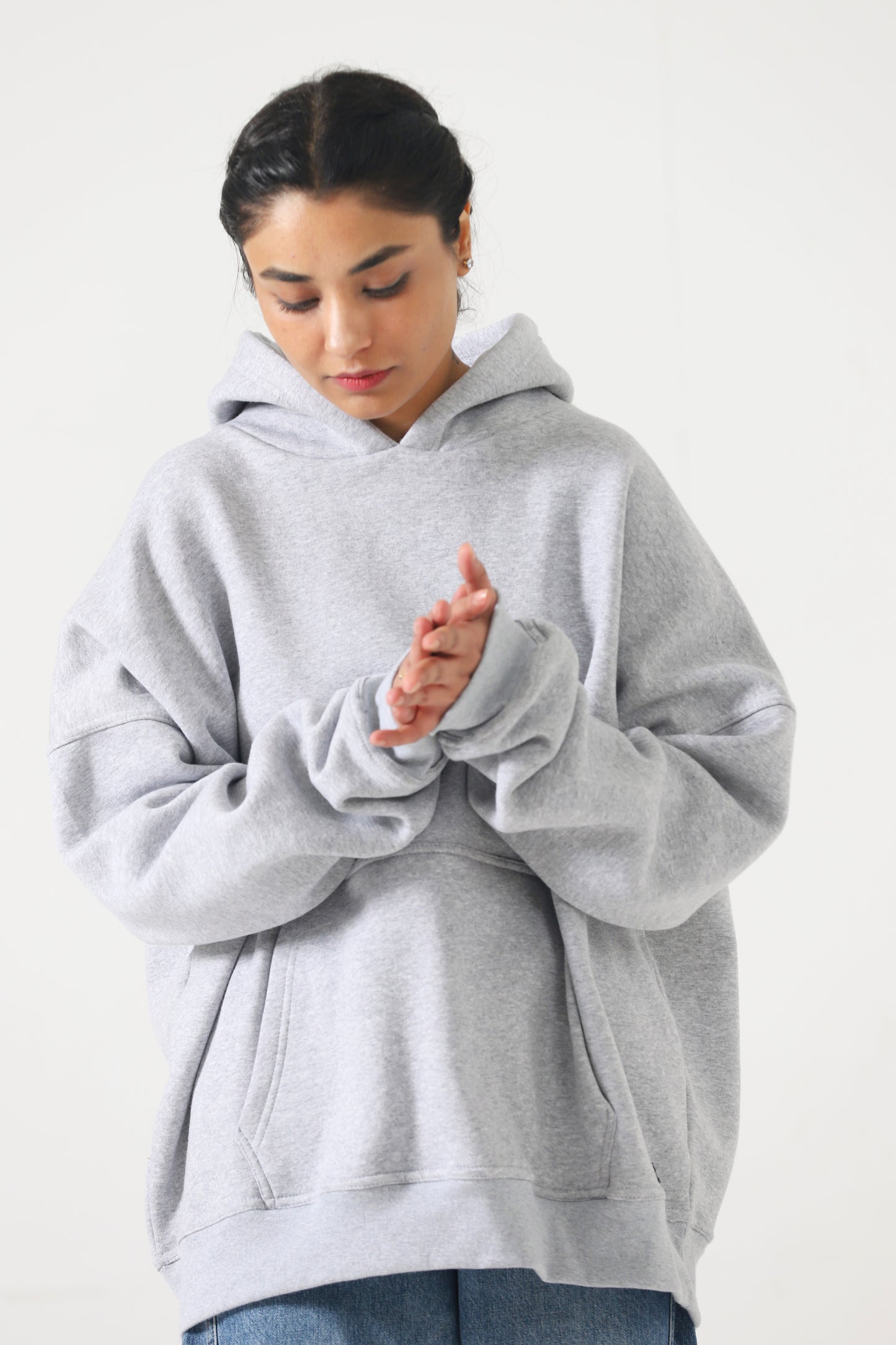 Unisex Heather Grey Oversized Hoodie